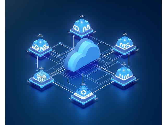 Farklı bulut sağlayıcılarının logoları (AWS, Google Cloud, Azure) ve bağlantı ağları
